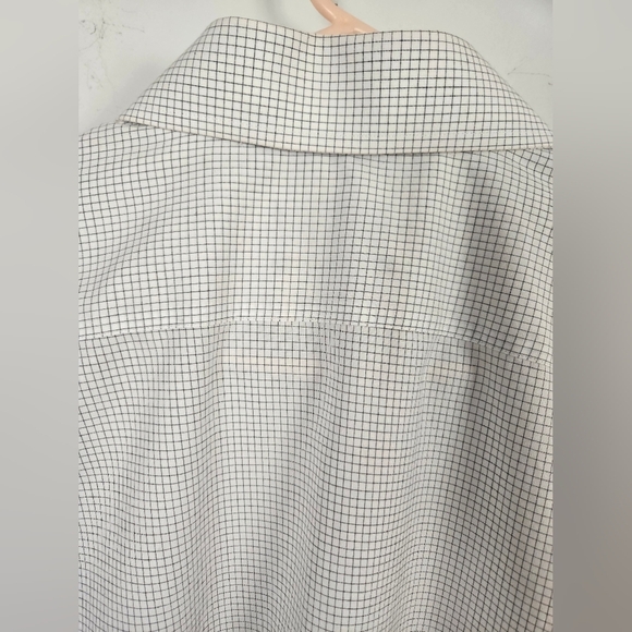 Tasso Elba Button Up Shirt Men's XL White Striped 100% Egyptian Cotton Non Iron - Picture 4 of 7